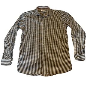 Eton 16.5 x 35/36 Black White Check Contemporary Fit Dress Shirt